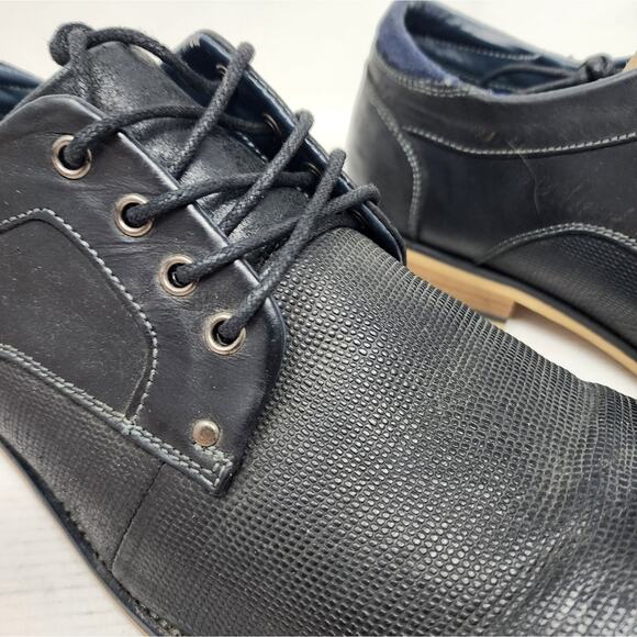 Steve Madden Lupo Men's Black Dress Shoes Leather Lace Up Shoes Men' Size 11.5 - Picture 3 of 12